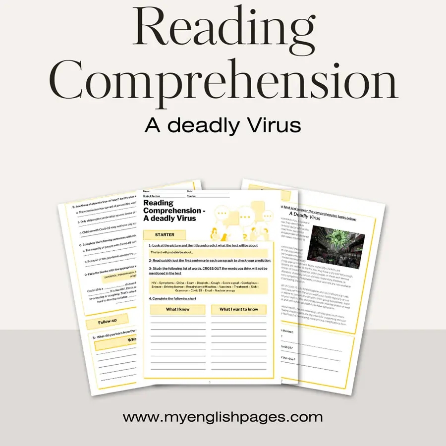 Reading Comprehension About Coronavirus Worksheet My 