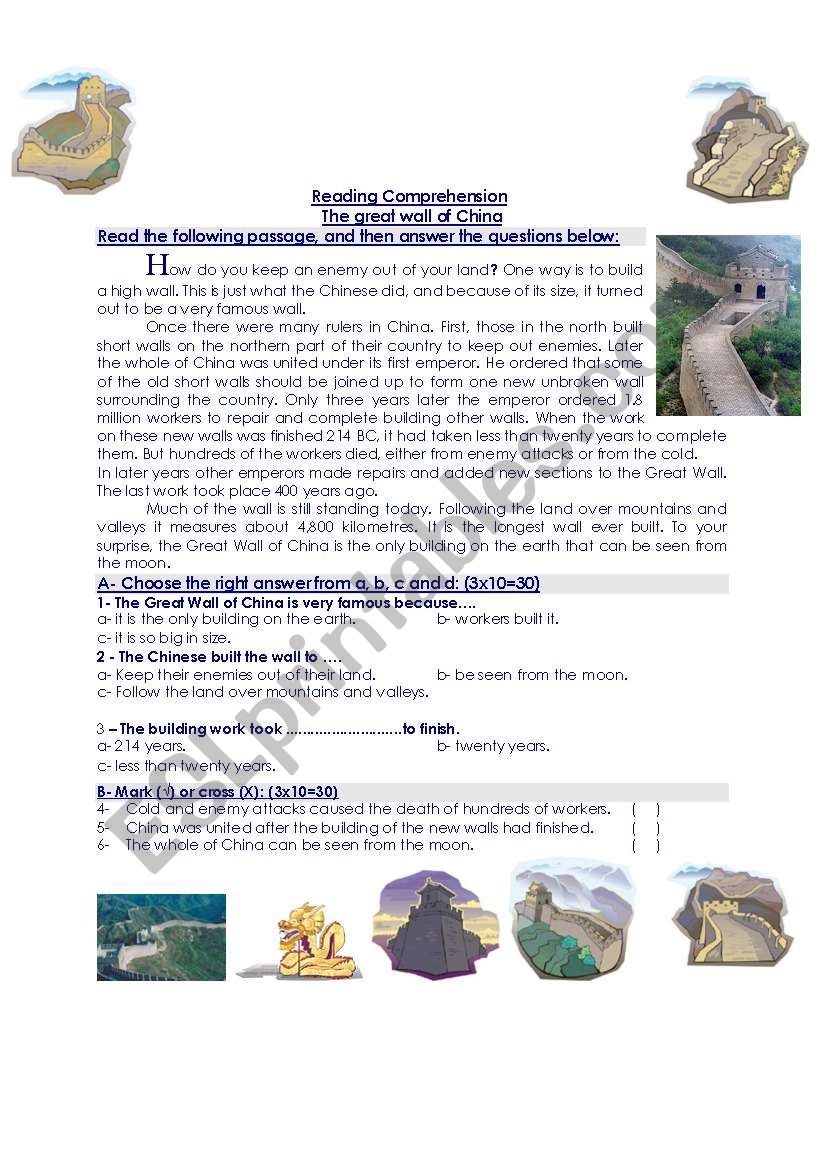 Ancient China Reading Comprehension Worksheet Pdf