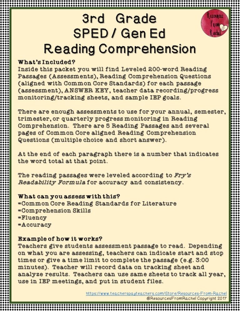 Reading Comprehension Assessments 3rd Grade Volume 3 Made By Teachers