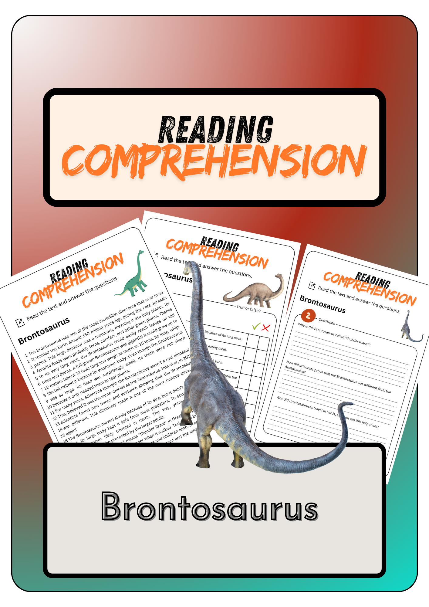 Reading Comprehension Brontosaurus Solutions Made By Teachers