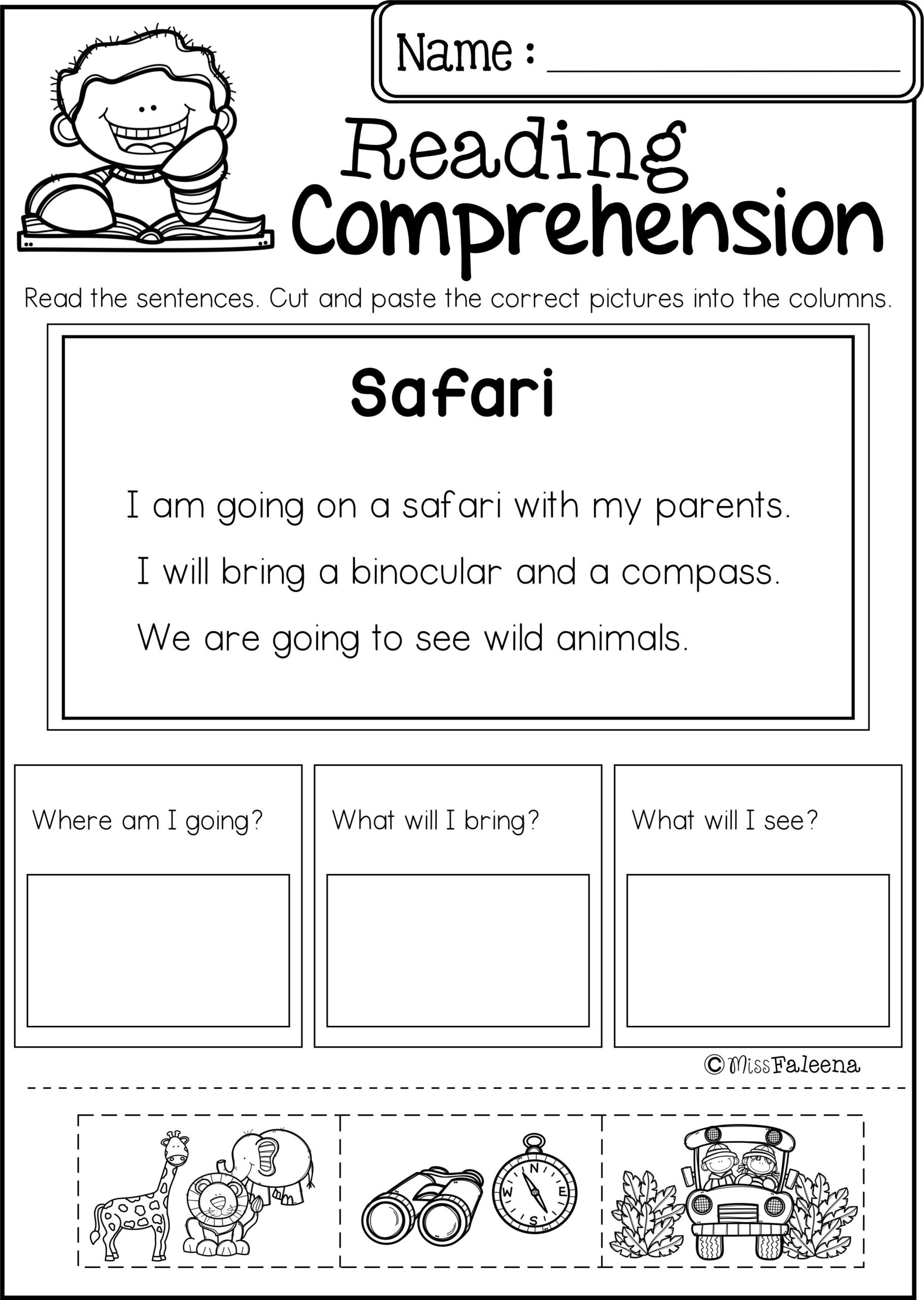 Reading Comprehension Cut And Paste Set 1 