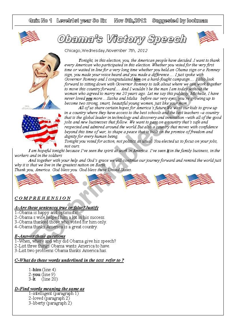 READING COMPREHENSION ESL Worksheet By Lockman