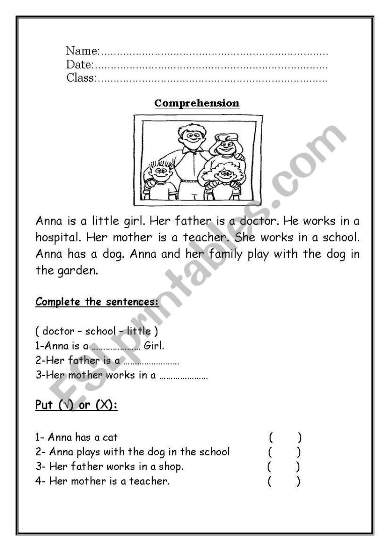 Reading Comprehension ESL Worksheet By Roma ama