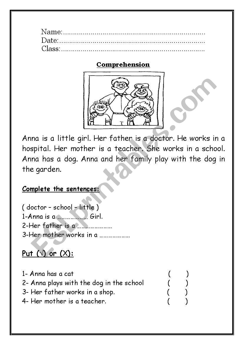 Reading Comprehension ESL Worksheet By Roma ama