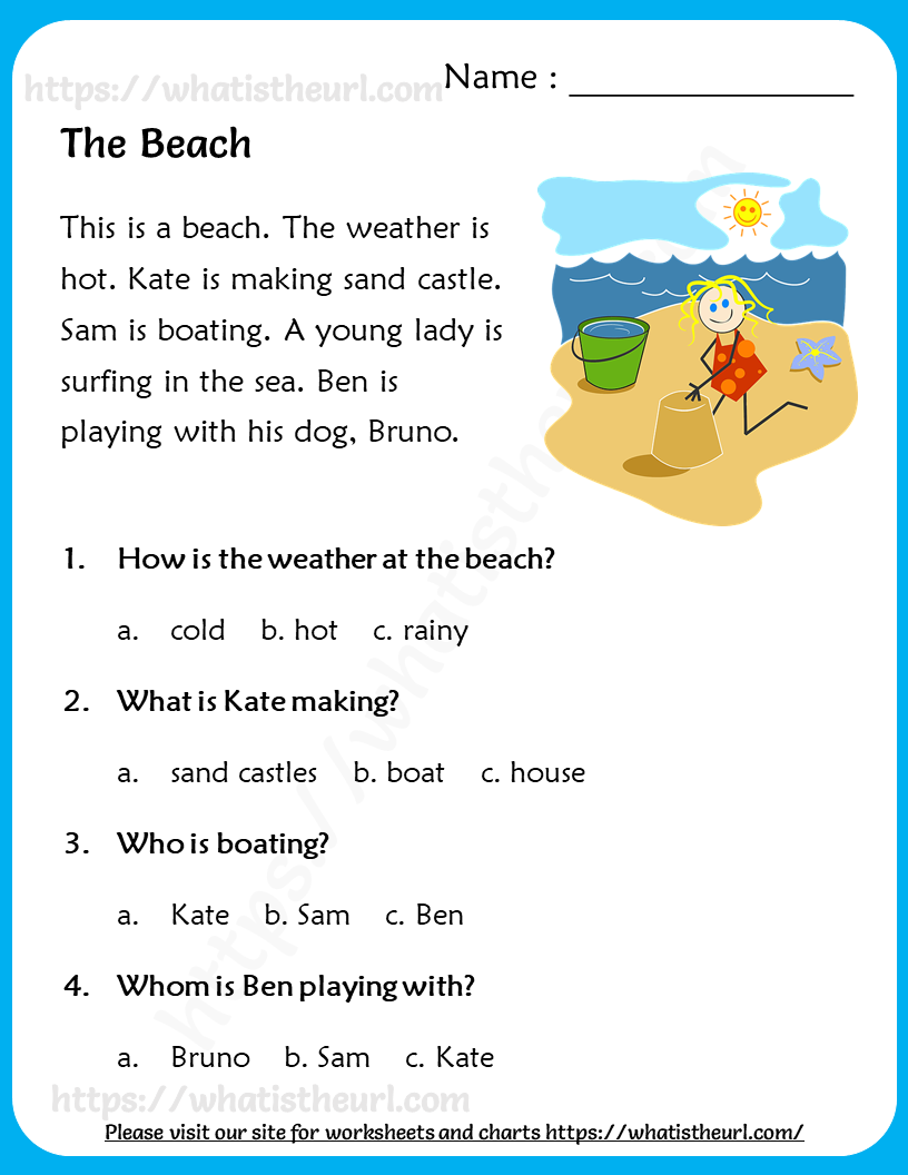 Reading Comprehension Worksheet For Grade 2