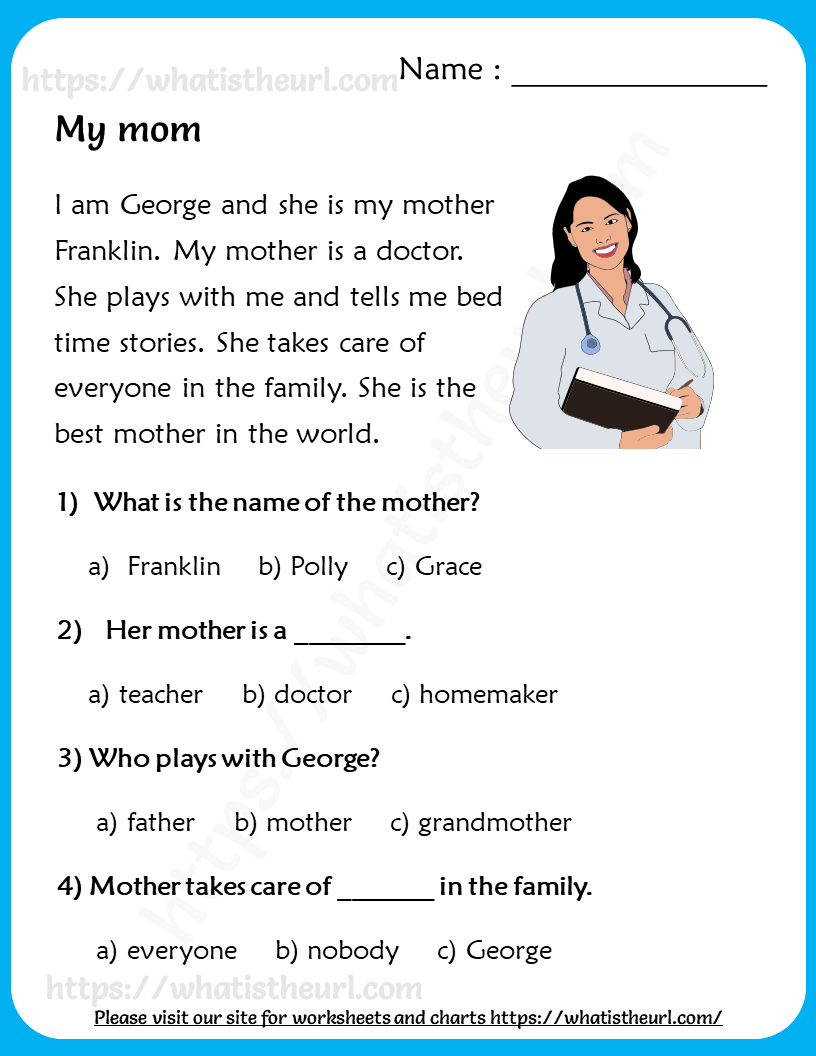 Reading Comprehension For Grade 2 Worksheets