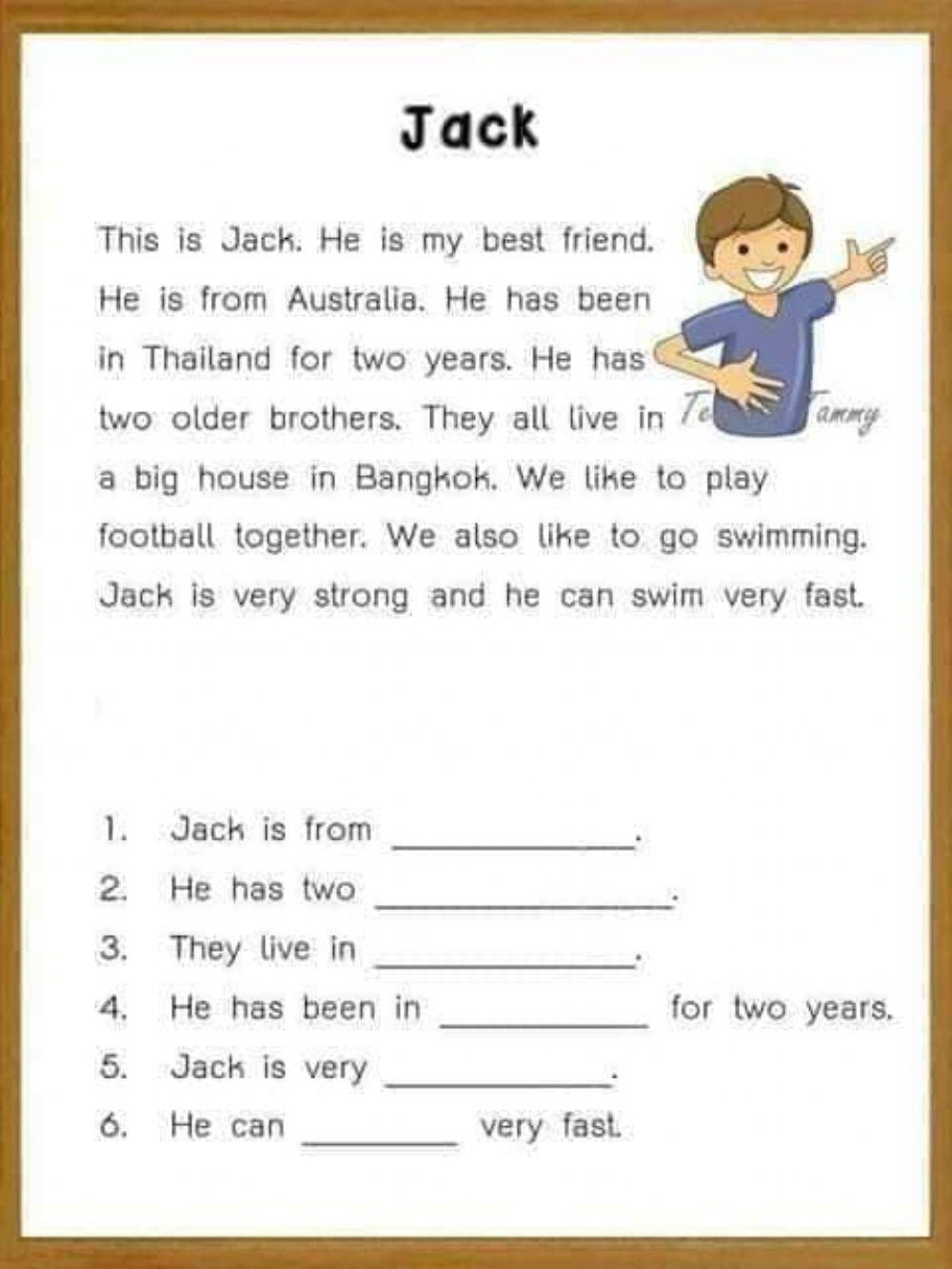 Reading Comprehension For Kids Worksheet Live Worksheets Worksheets Library