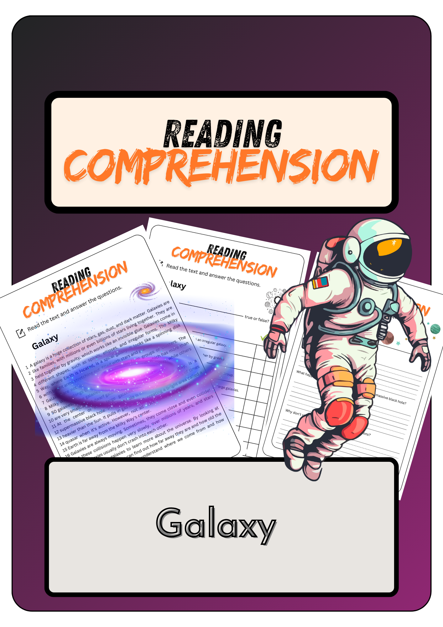 Reading Comprehension Galaxy Solutions Made By Teachers