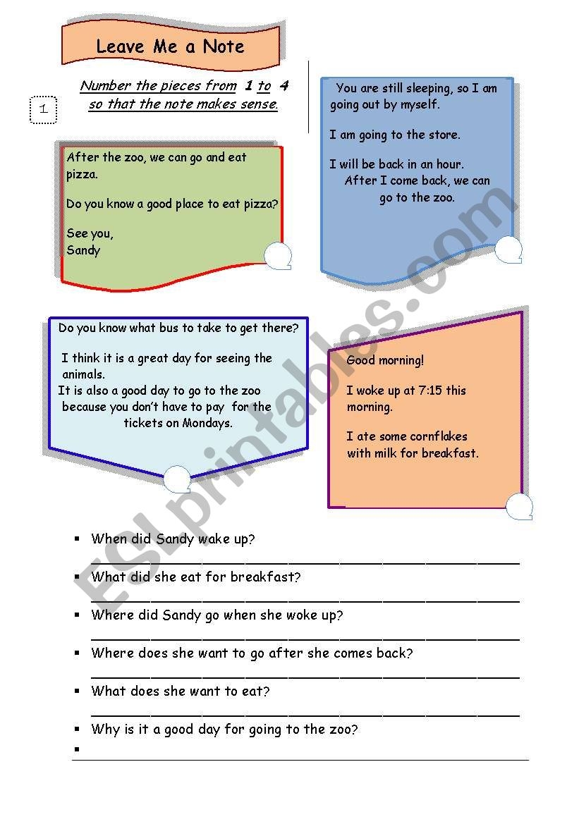 Reading Comprehension Guided Writing Task Thank You Note 3 Pages ESL Worksheet By Victoria Ladybug