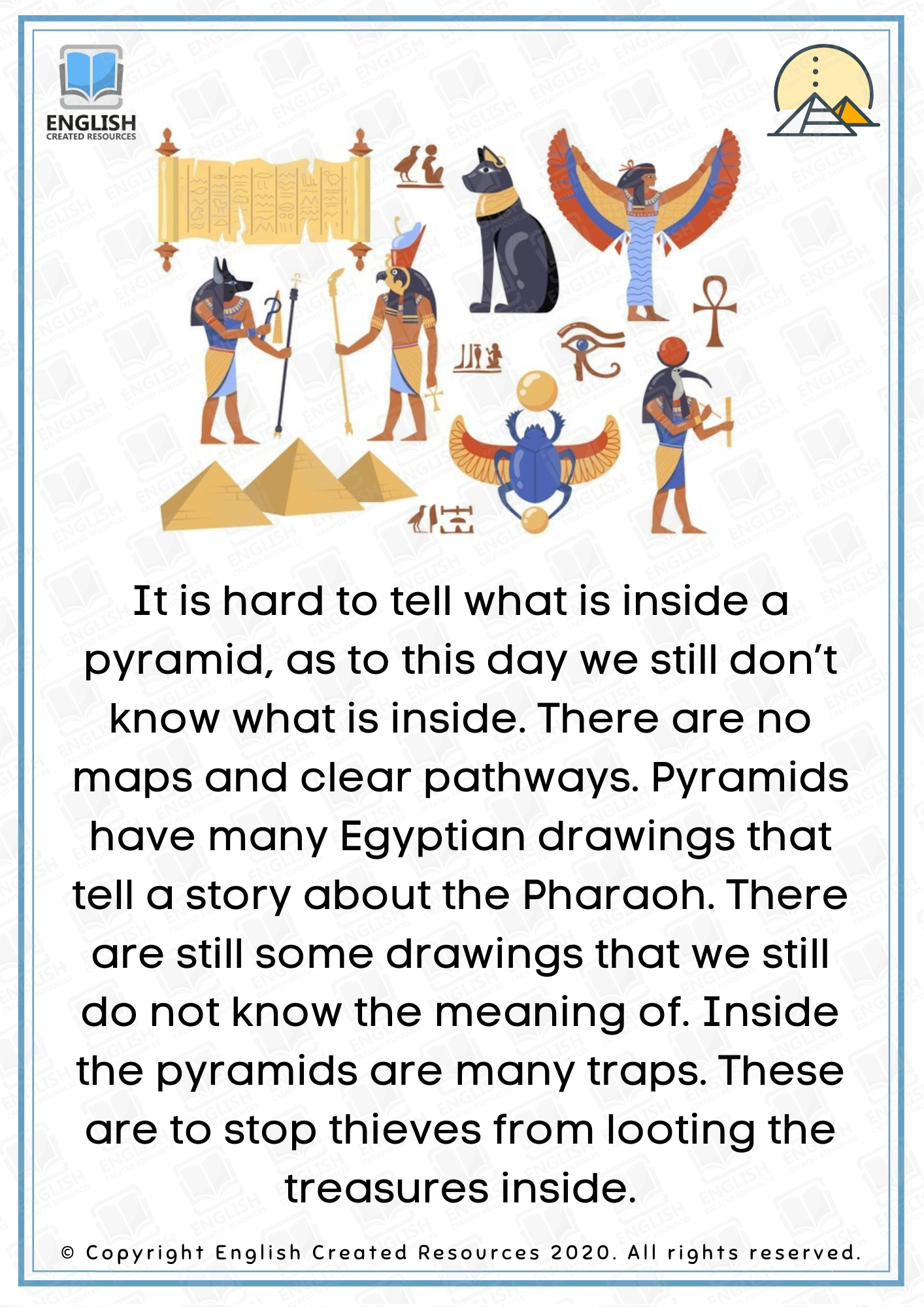 Reading Comprehension History The Pyramids English Created 