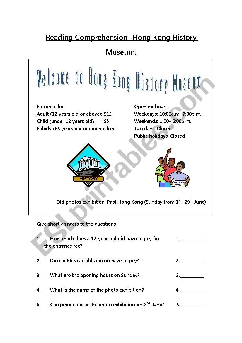 Free History Reading Comprehension Worksheets