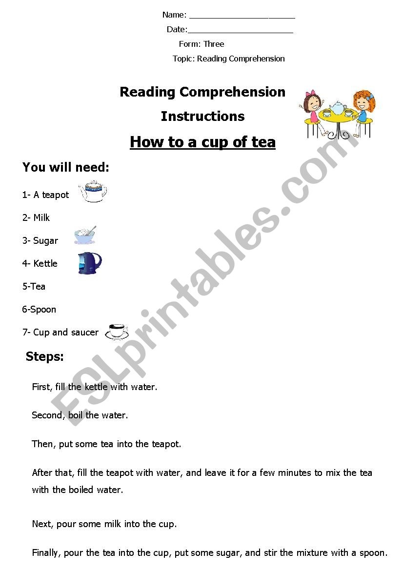 Reading Comprehension Worksheets For Teas