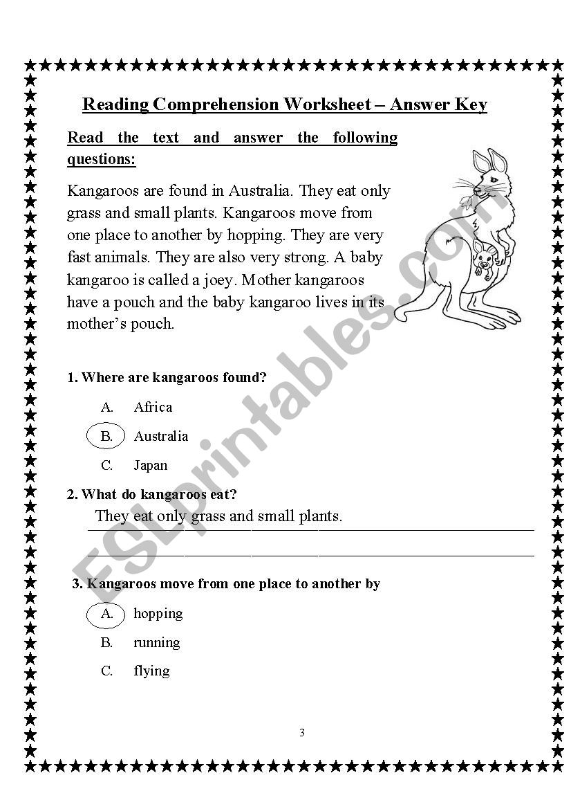 Reading Comprehension Informative Text ESL Worksheet By 