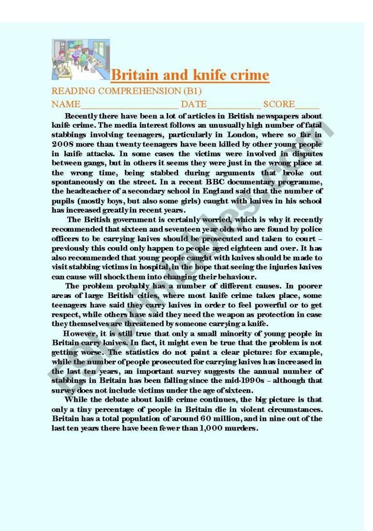 READING COMPREHENSION LEVEL B1 ESL Worksheet By Tania Maria