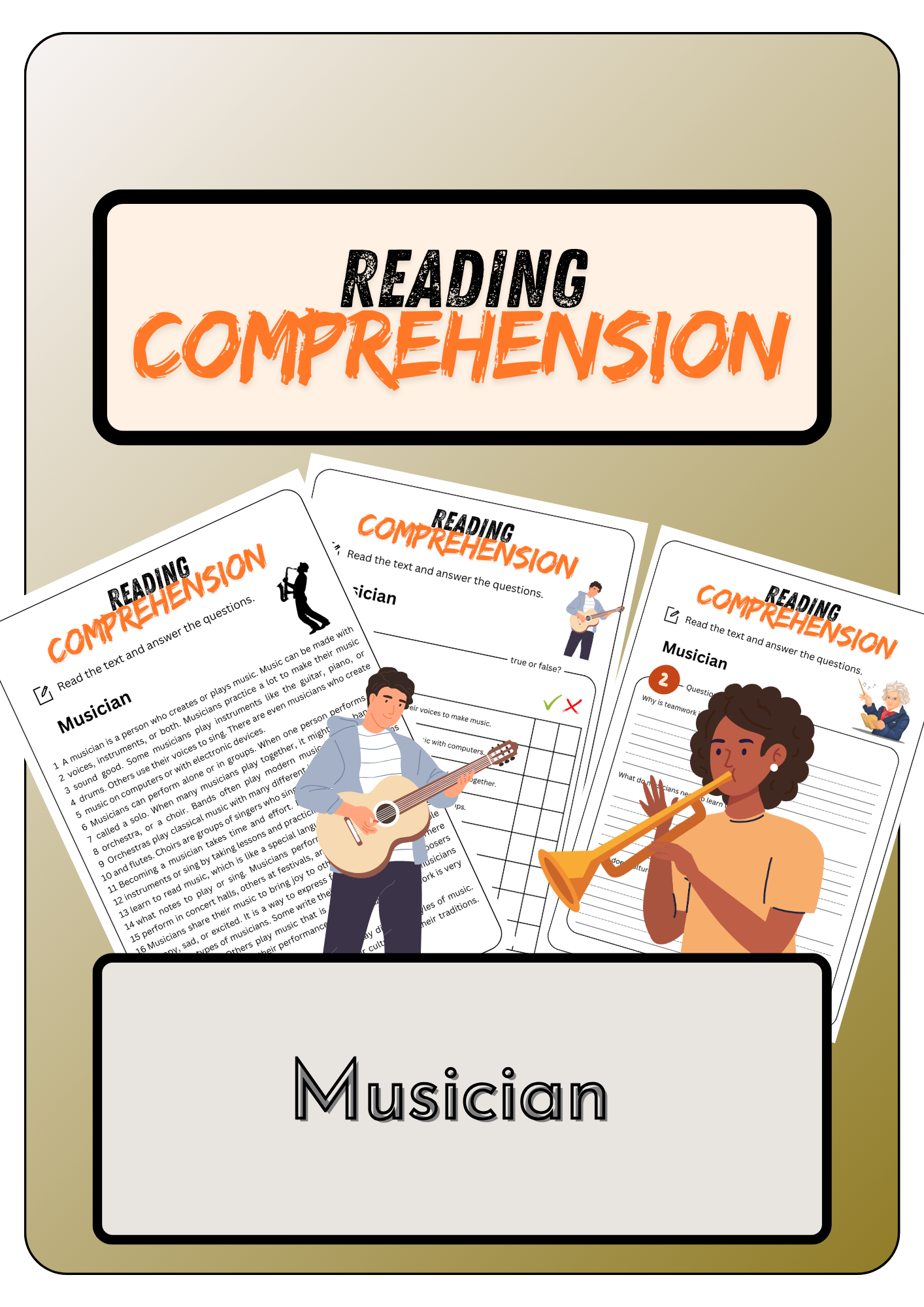 Reading Comprehension Worksheets About Music