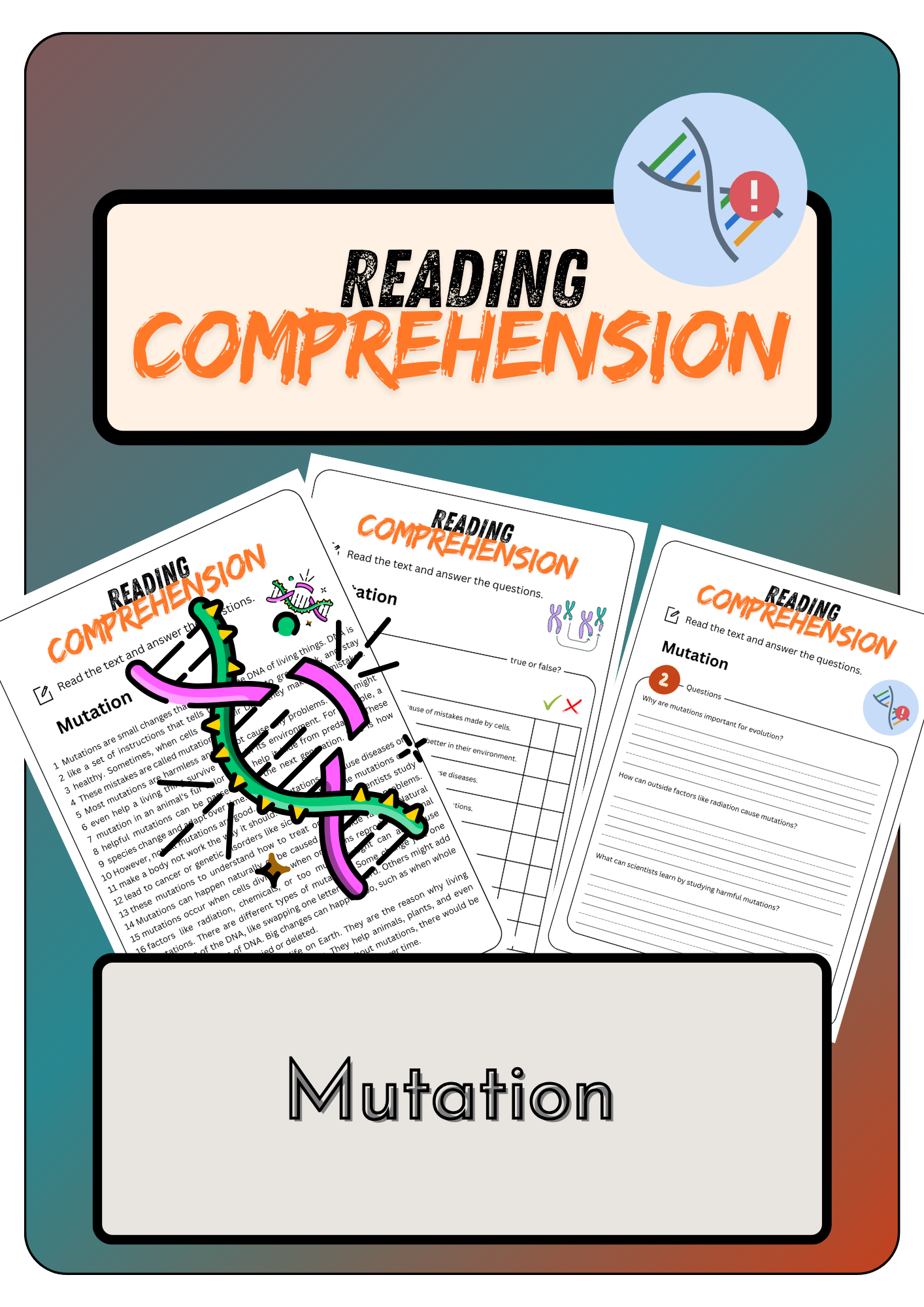 Mutation Reading Comprehension Worksheet