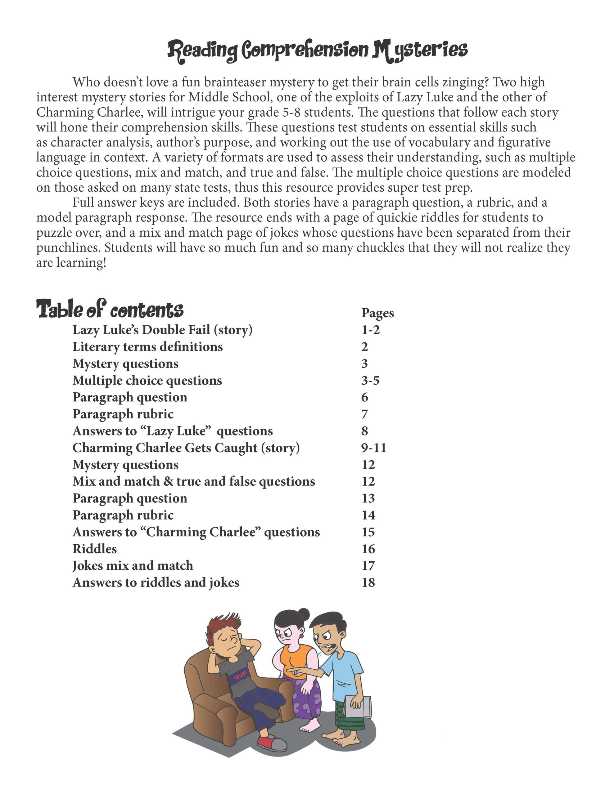Reading Comprehension Worksheets Mysteries