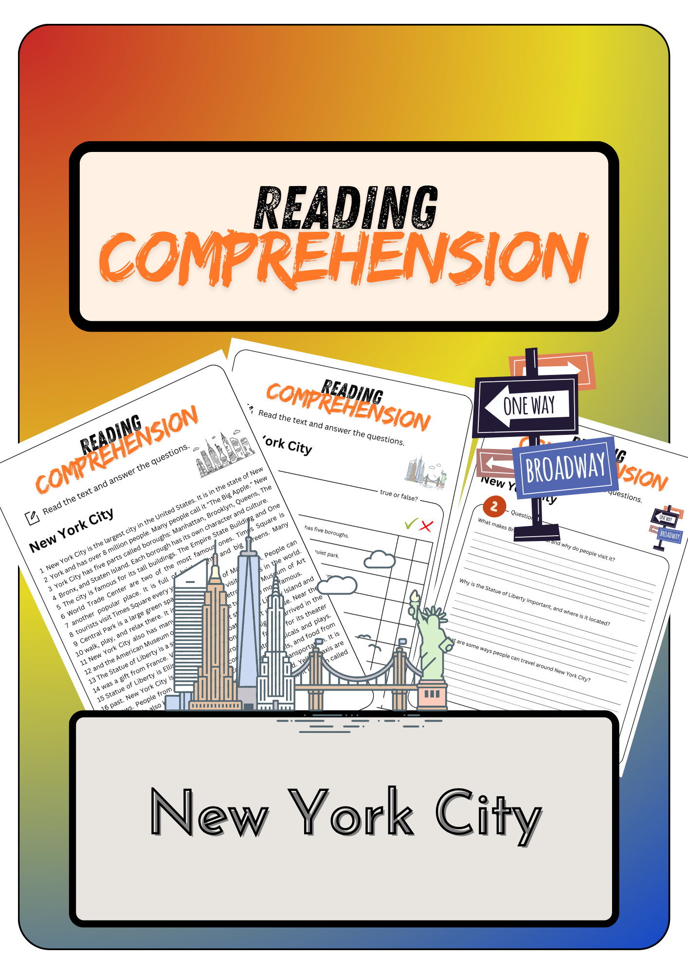 Reading Comprehension New York City Solutions Made By Teachers