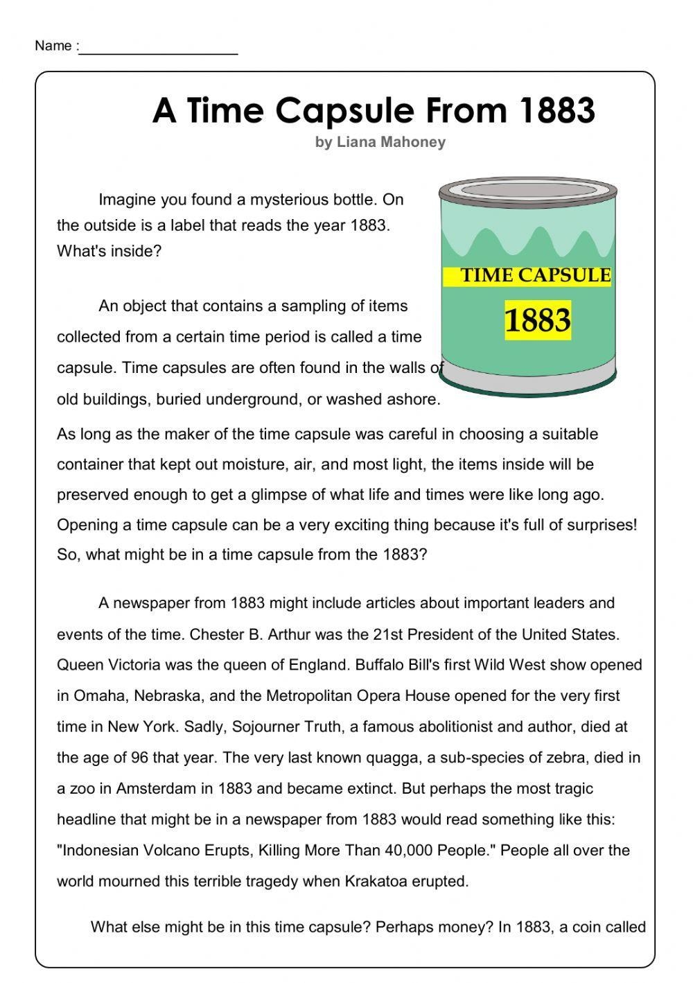 Reading Comprehension Online Exercise For 7th Grade Live Worksheets Worksheets Library
