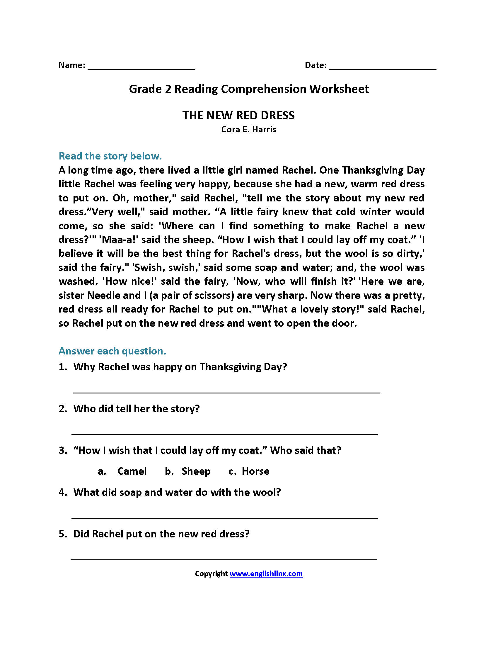 Reading Comprehension Online Exercise For Grade 2 Live Worksheets Worksheets Library