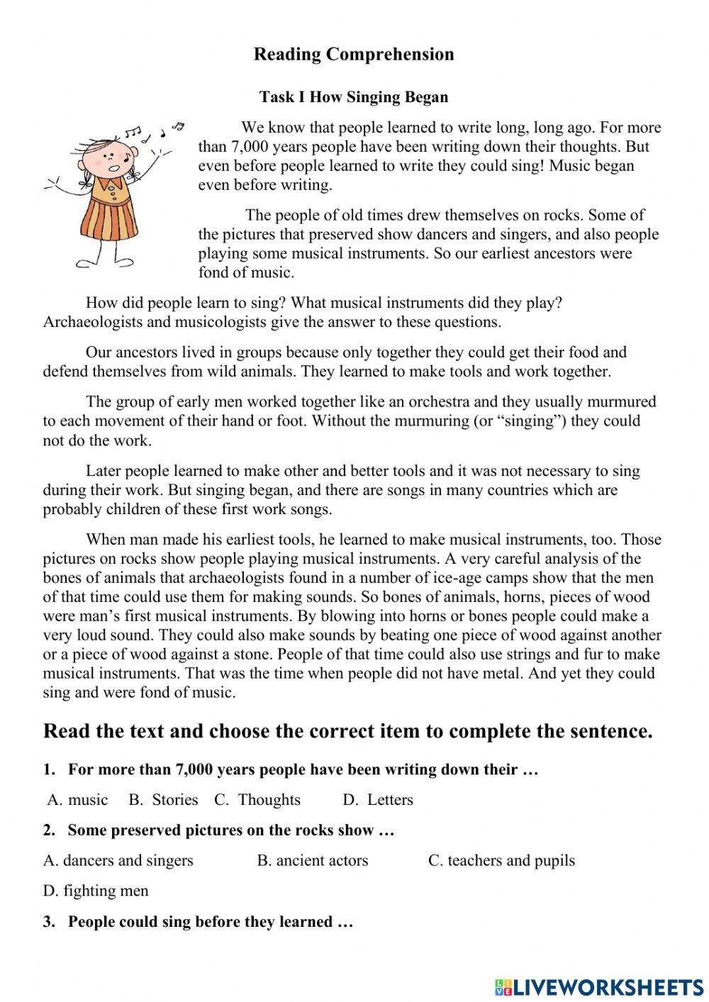 8th Grade Reading Comprehension Worksheets Free