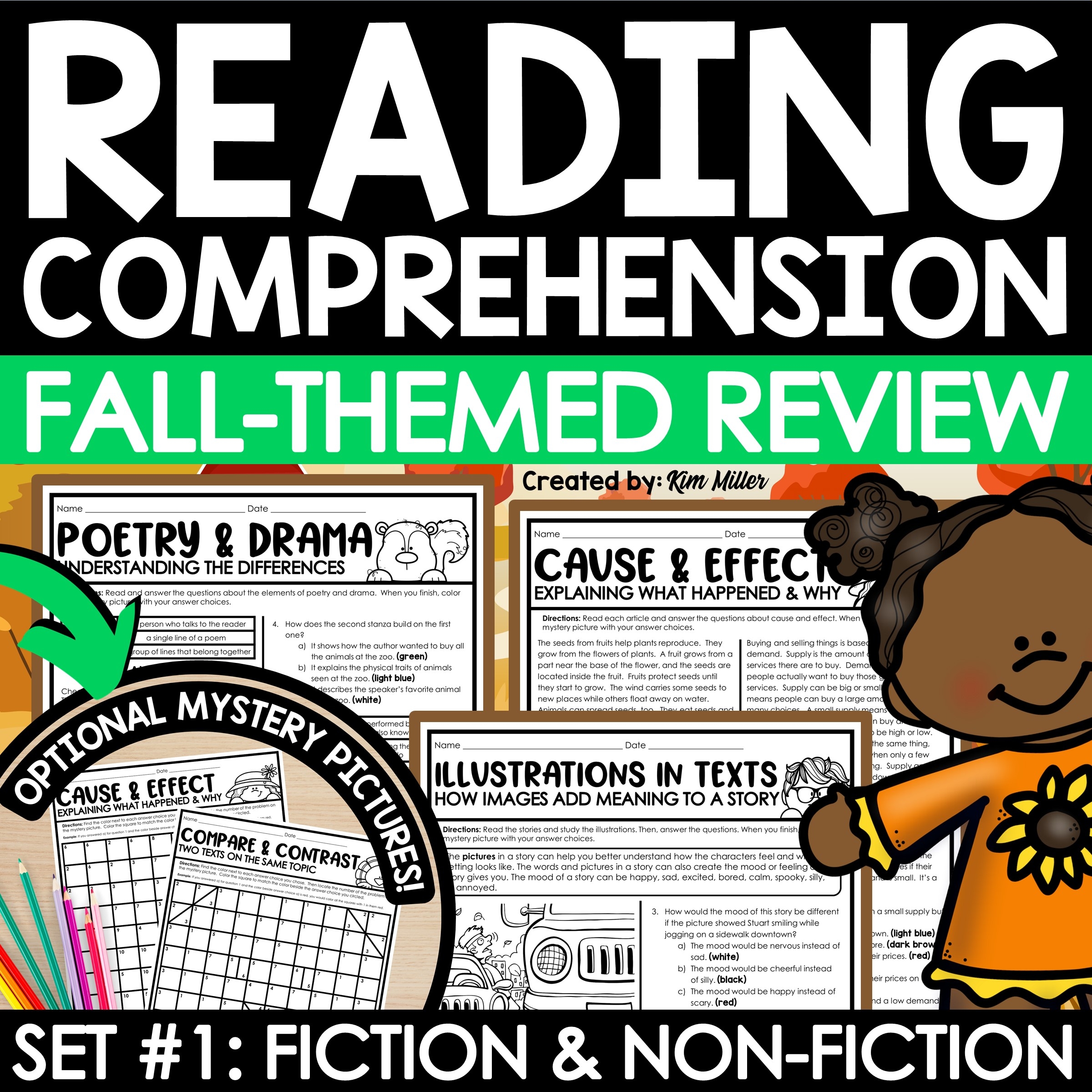 Reading Comprehension Passages And Questions Year Long Bundle 3rd 4th 5th Grade A Love Of Teaching Kim Miller