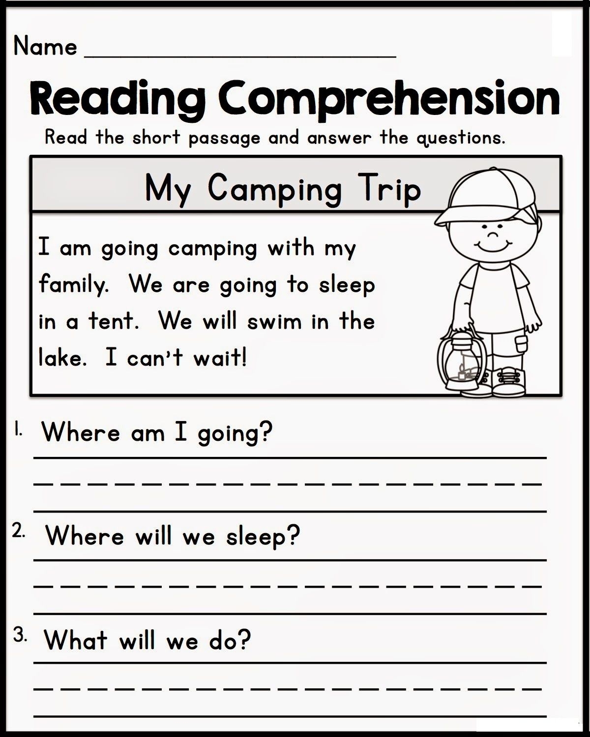 Reading Comprehension Passages First Grade Worksheets Library