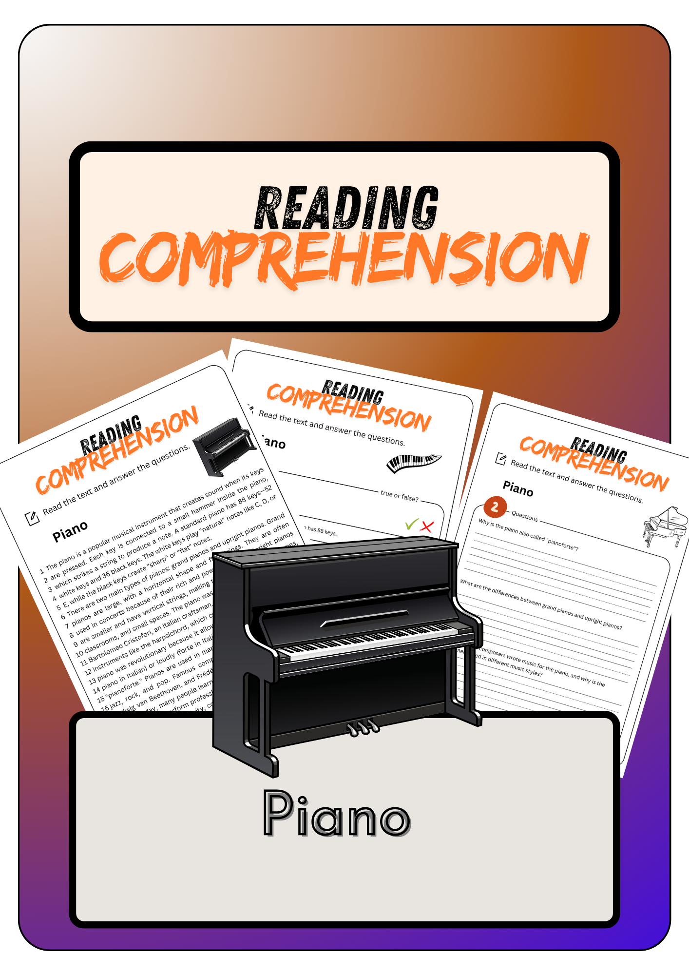 Peacock Reading Comprehension Worksheet