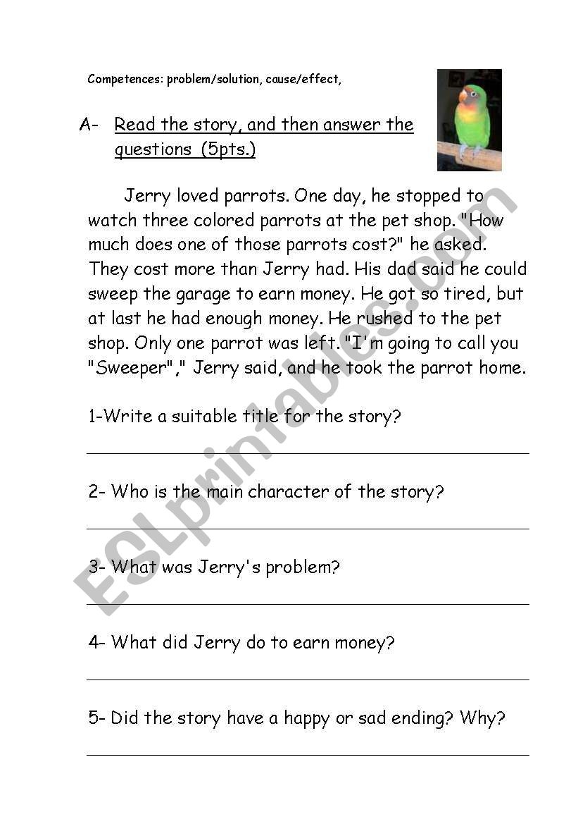 Reading Comprehension Problem Solution ESL Worksheet By Bdayekh