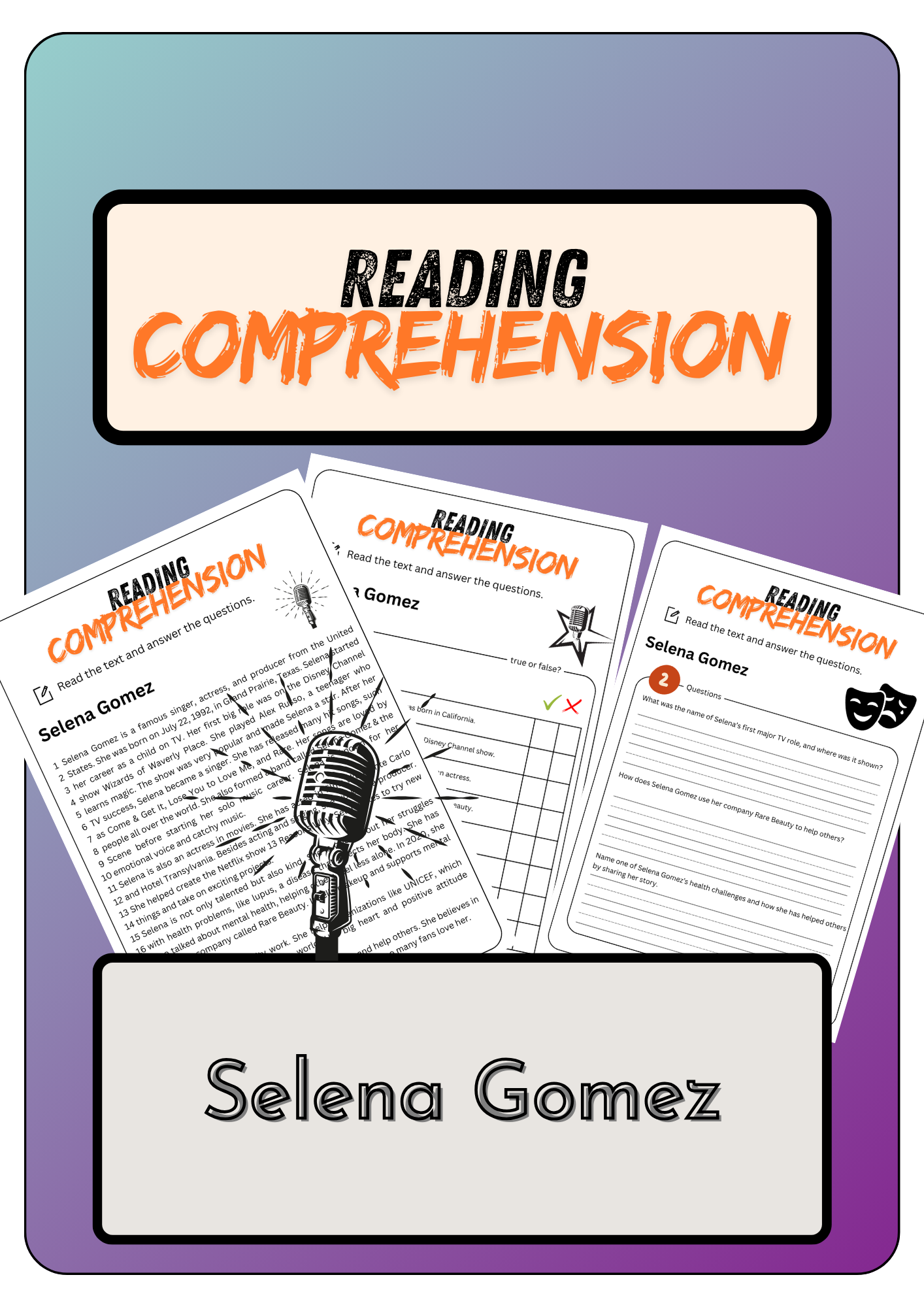Reading Comprehension Selena Gomez Solutions