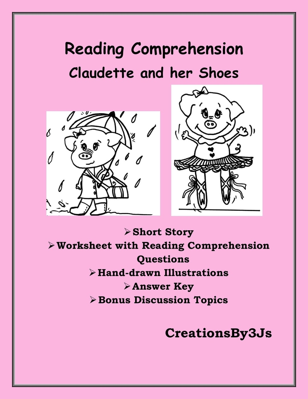 Reading Comprehension short Story Ballet dance Story reading Comprehension Questions Worksheet hand drawn Illustrations elementary Reading Etsy