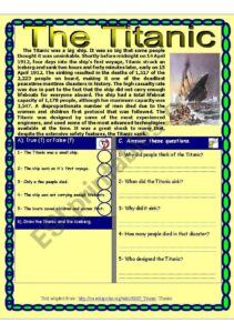 Titanic Reading Comprehension Worksheet - Reading Comprehension Worksheets