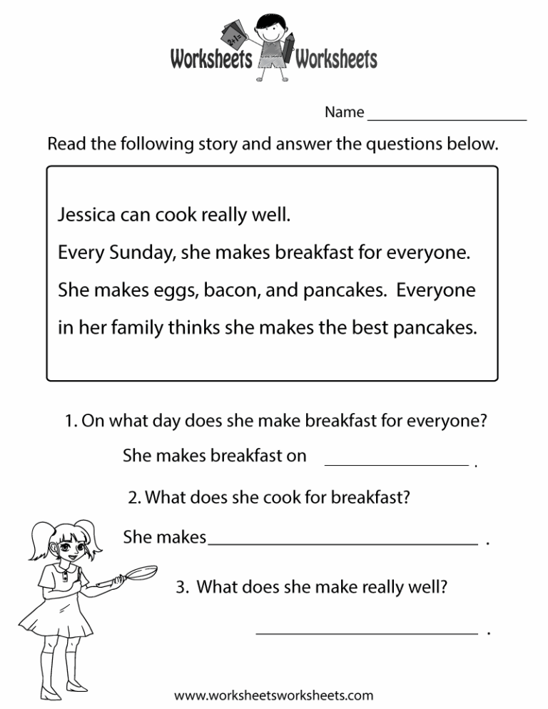 Reading Comprehension Test Worksheet Worksheets Worksheets