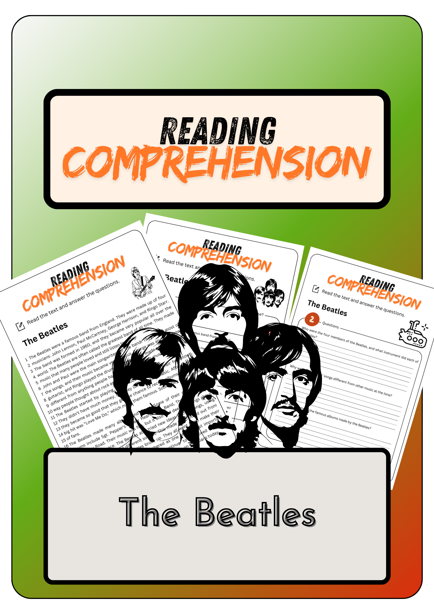 Reading Comprehension The Beatles Solutions Made By Teachers