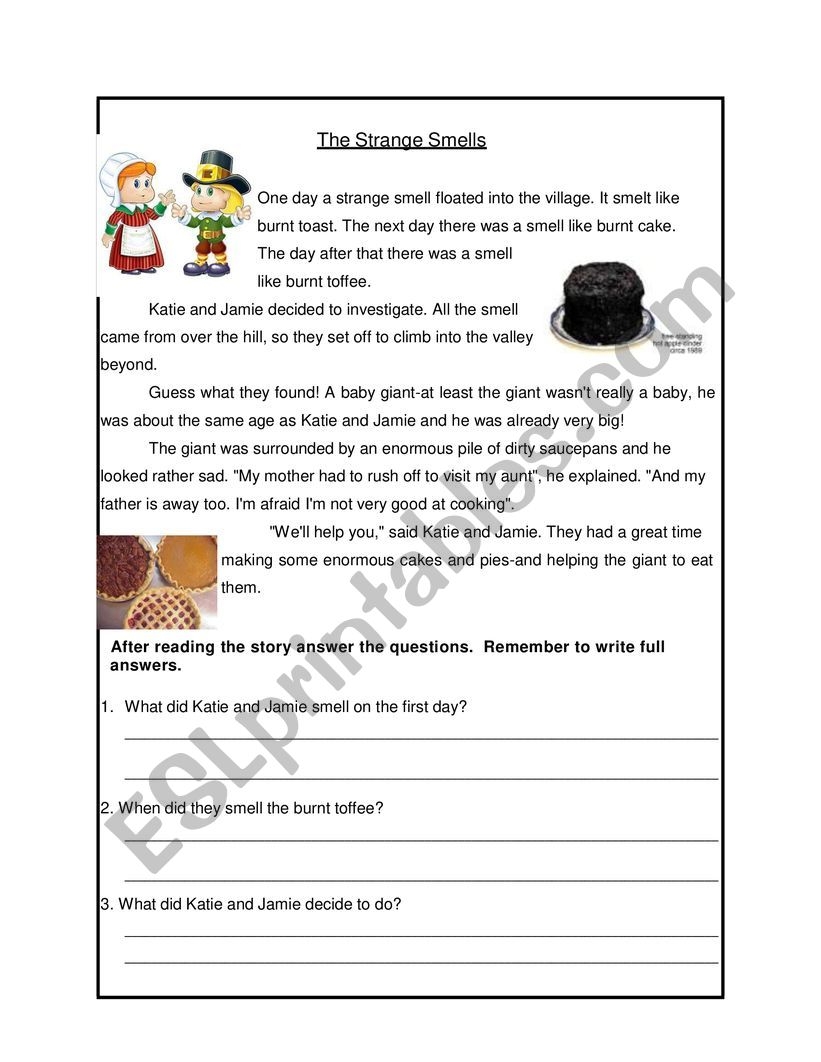Reading Comprehension Adjectives Worksheets