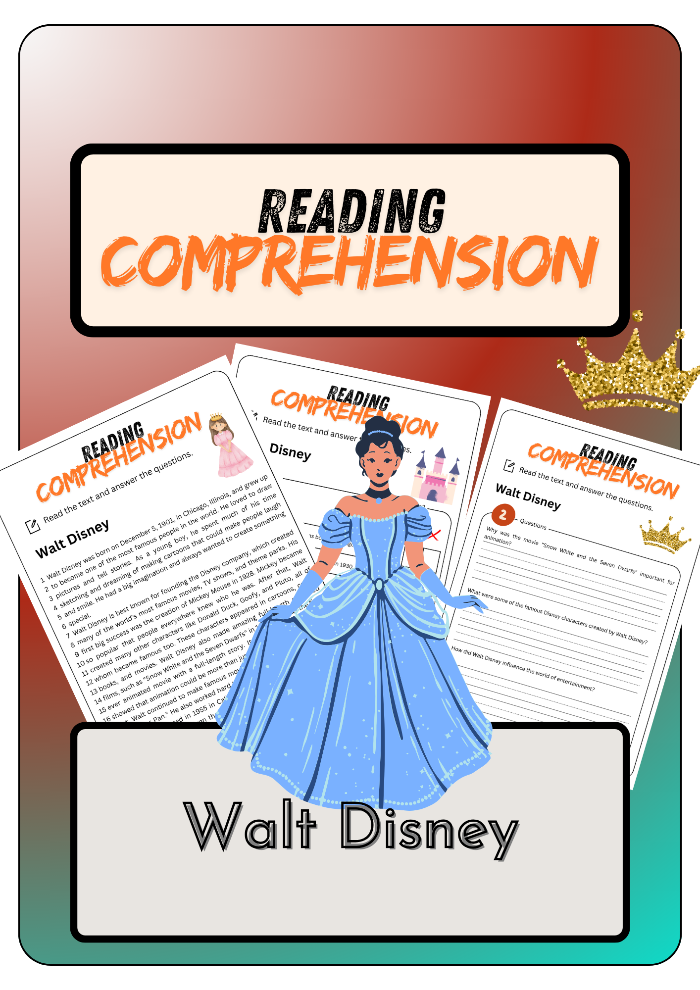 Walt Disney Reading Comprehension Worksheet