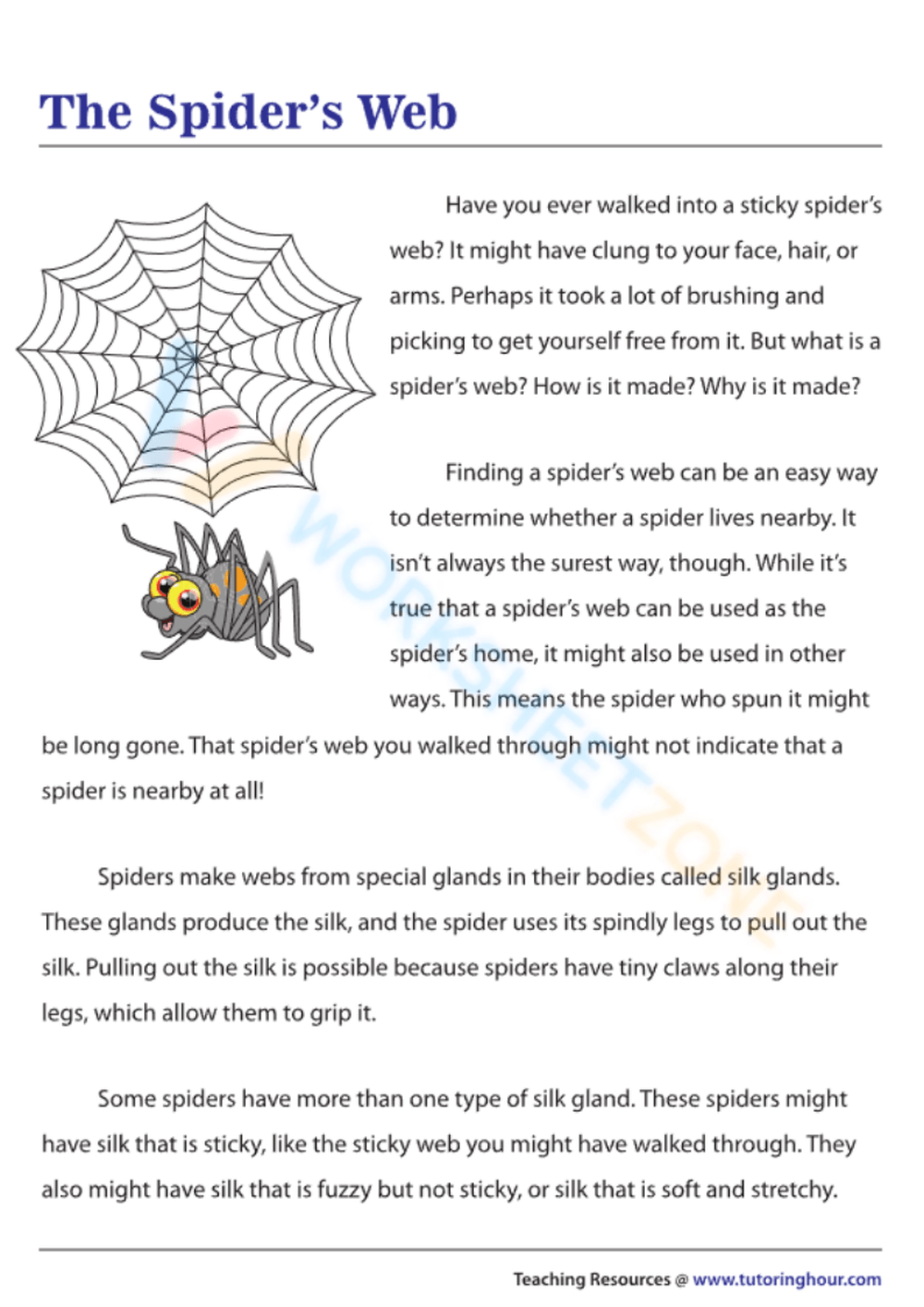 Reading Comprehension Worksheets For 4th Graders