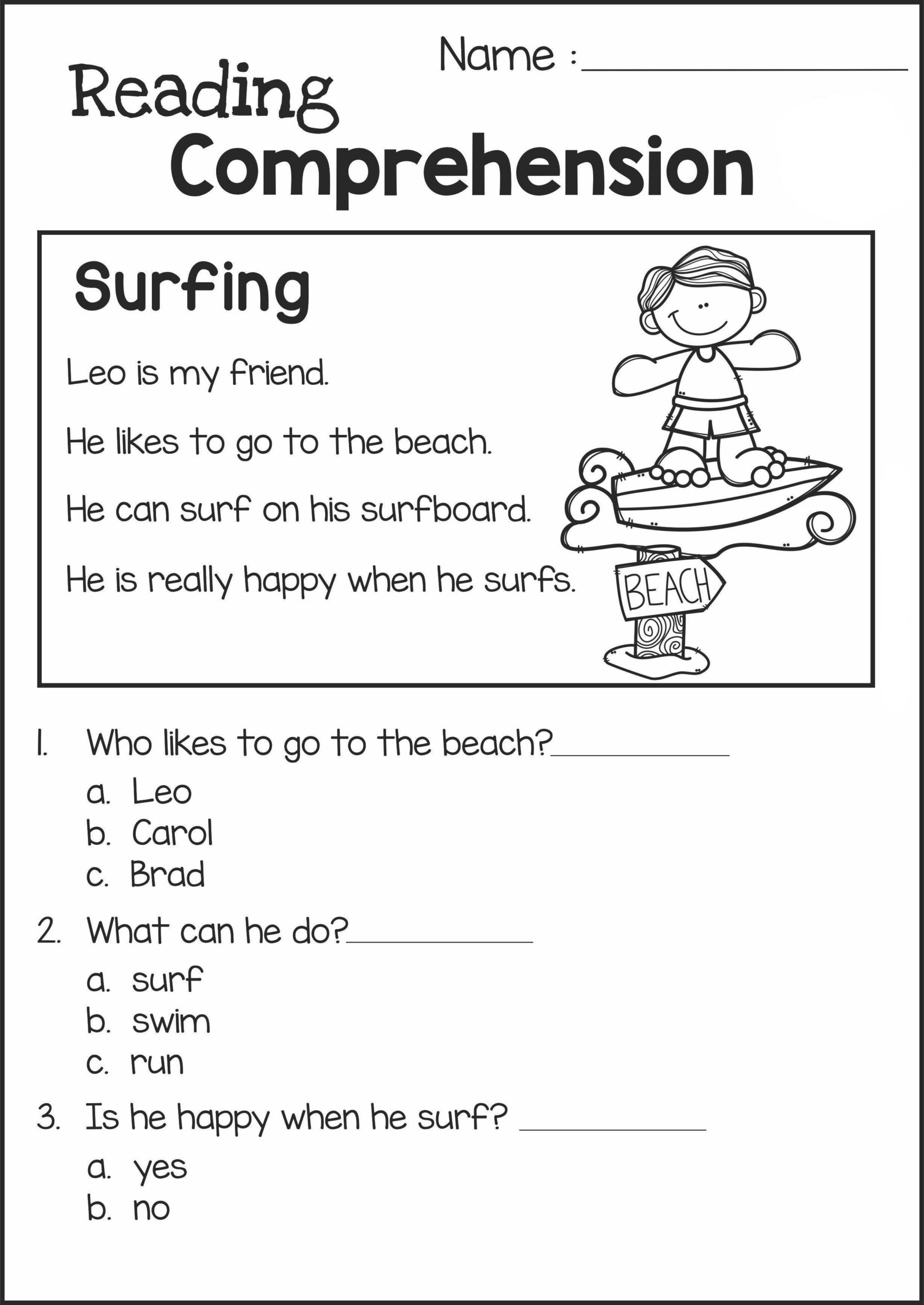 Reading Comprehension Worksheets For Grade 2 Worksheets Library