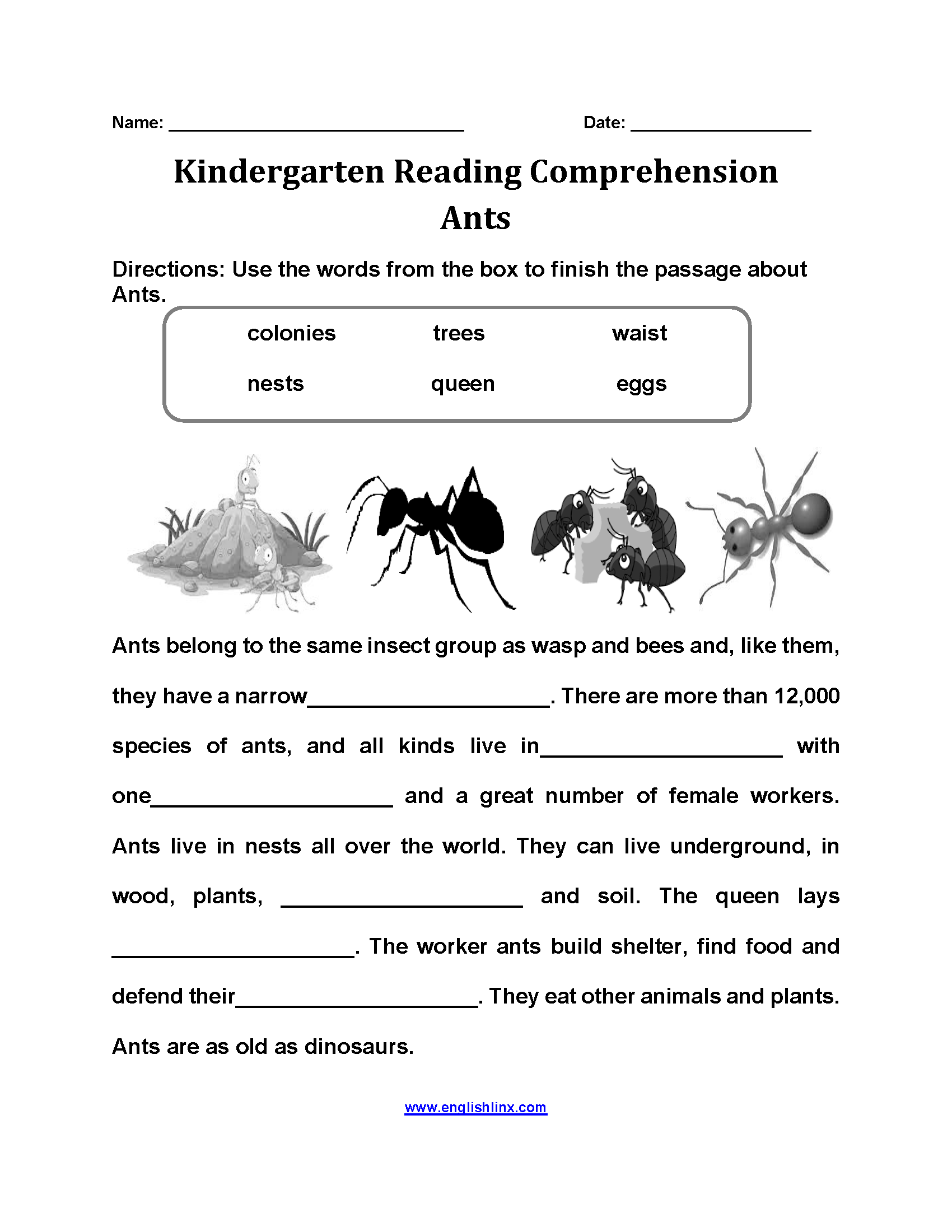 Reading Comprehension Worksheets Kindergarten Reading Comprehension Worksheets