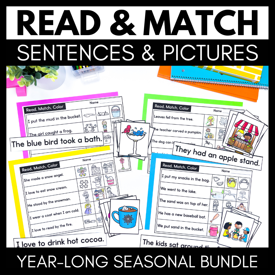 Reading Comprehension Year Long Seasonal Sentence U0026 Picture Matching Activities Made By Teachers