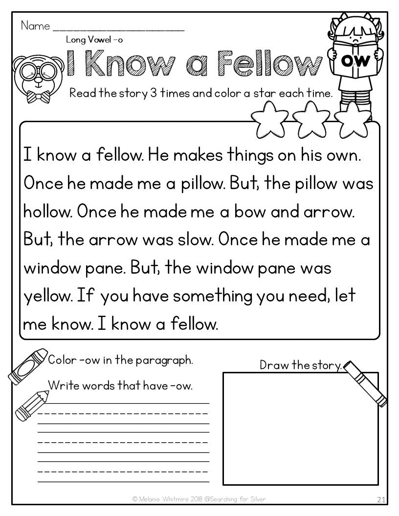 Reading Fluency Purchase Passages Vowel Teams