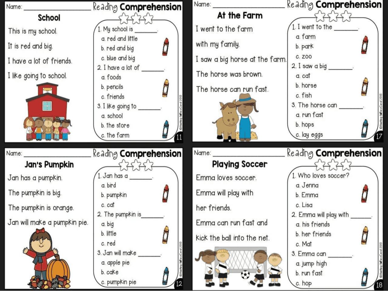 Remedial Reading Comprehension Worksheets