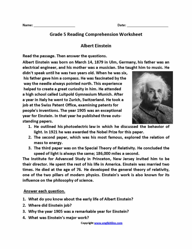 Reading Worksheets Fifth Grade Reading Worksheets Worksheets 