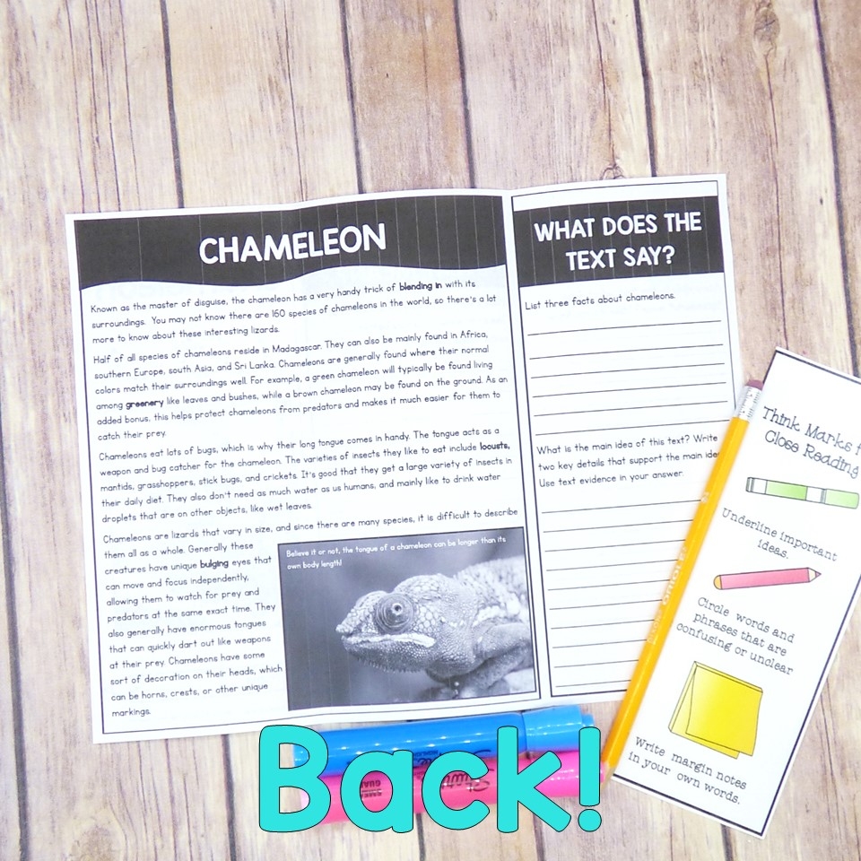 Reptiles Close Reading Passages With Questions 