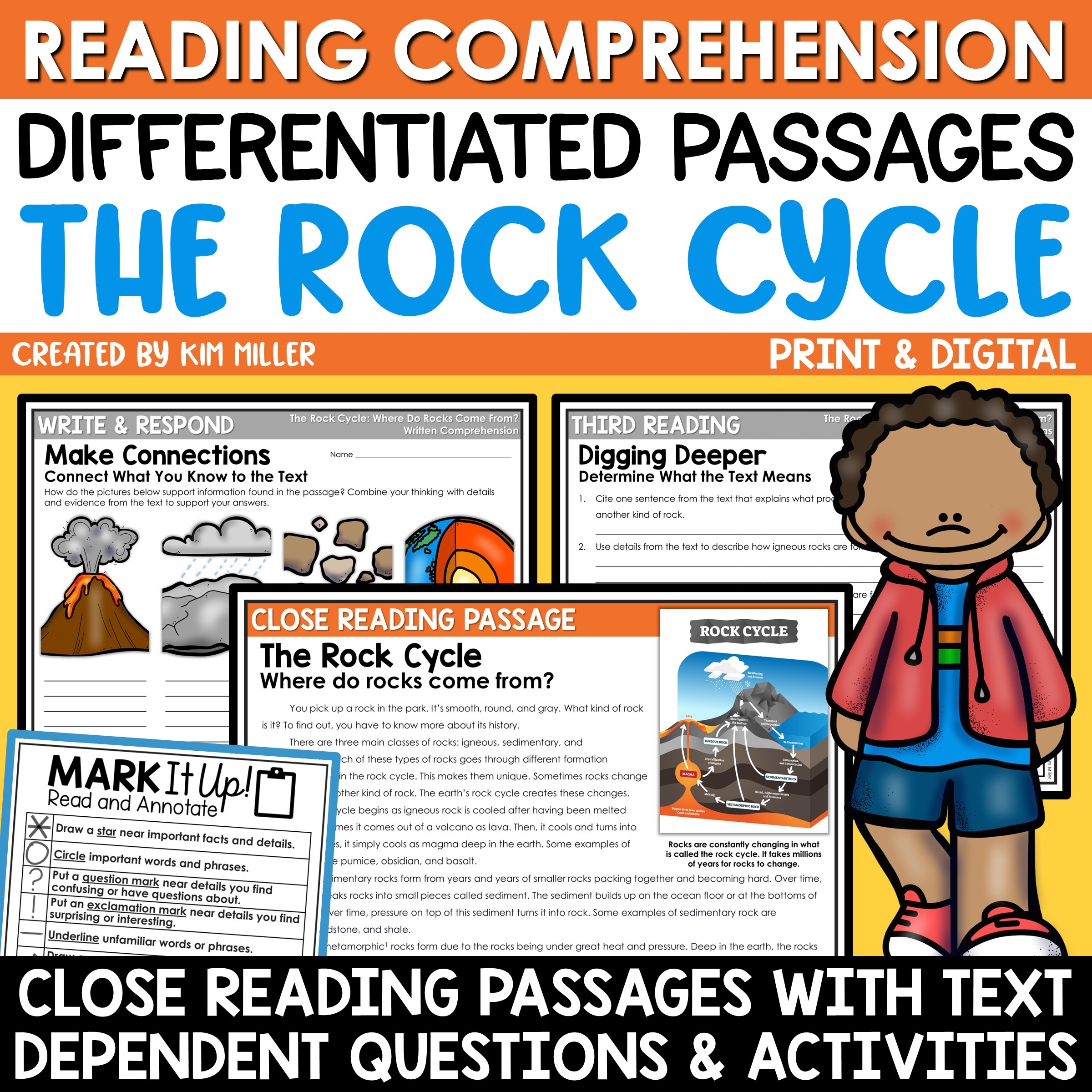 Rock Cycle Activities Reading Comprehension Passages U0026 Questions 