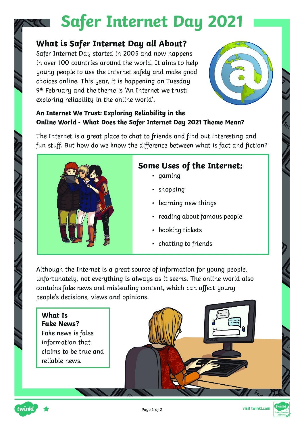 Safer Internet Day 2021 Reading Comprehension Activity St Cyprian s Greek Orthodox Primary Academy