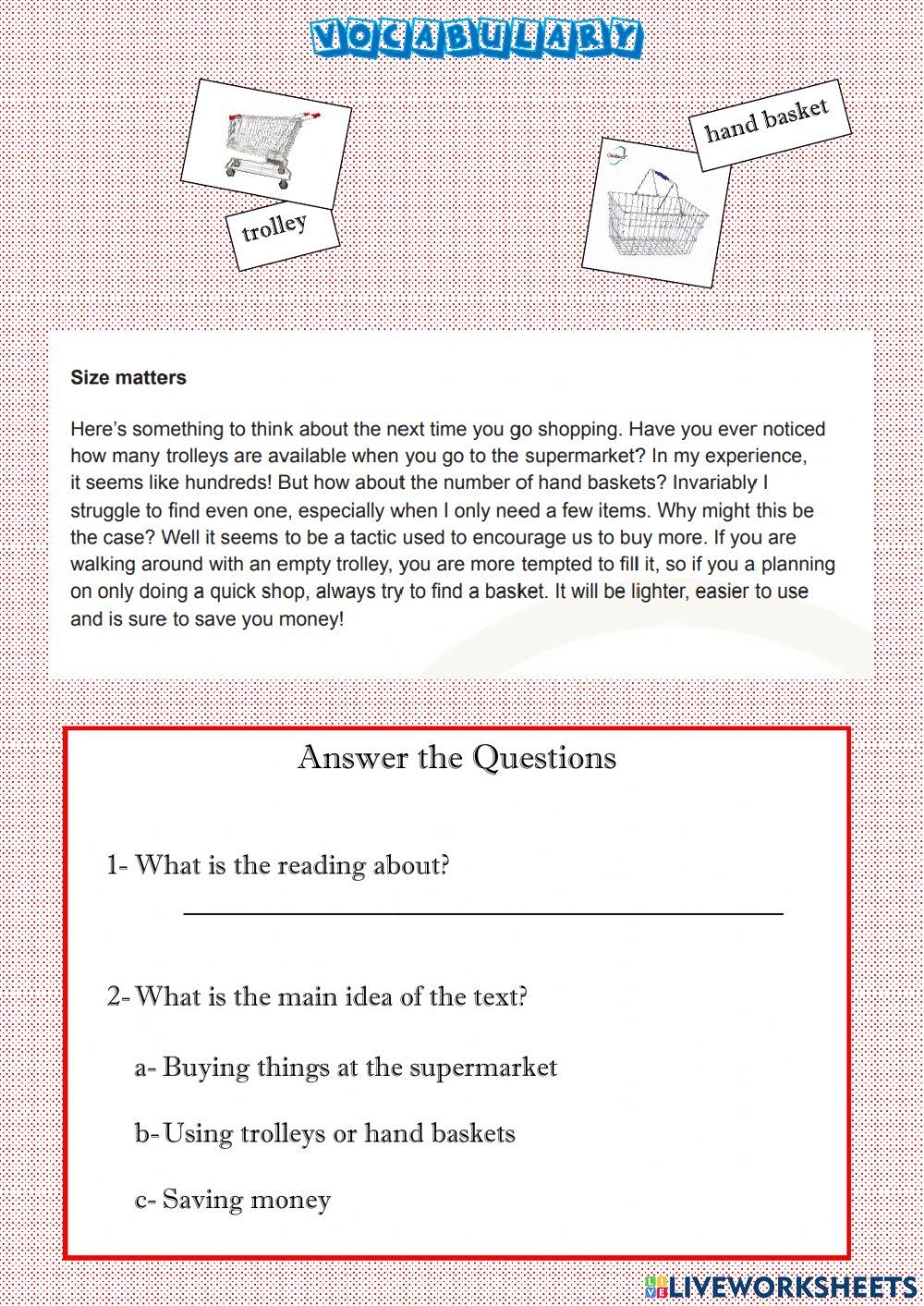 Scanning And Skimming Interactive Worksheet Live Worksheets Worksheets Library