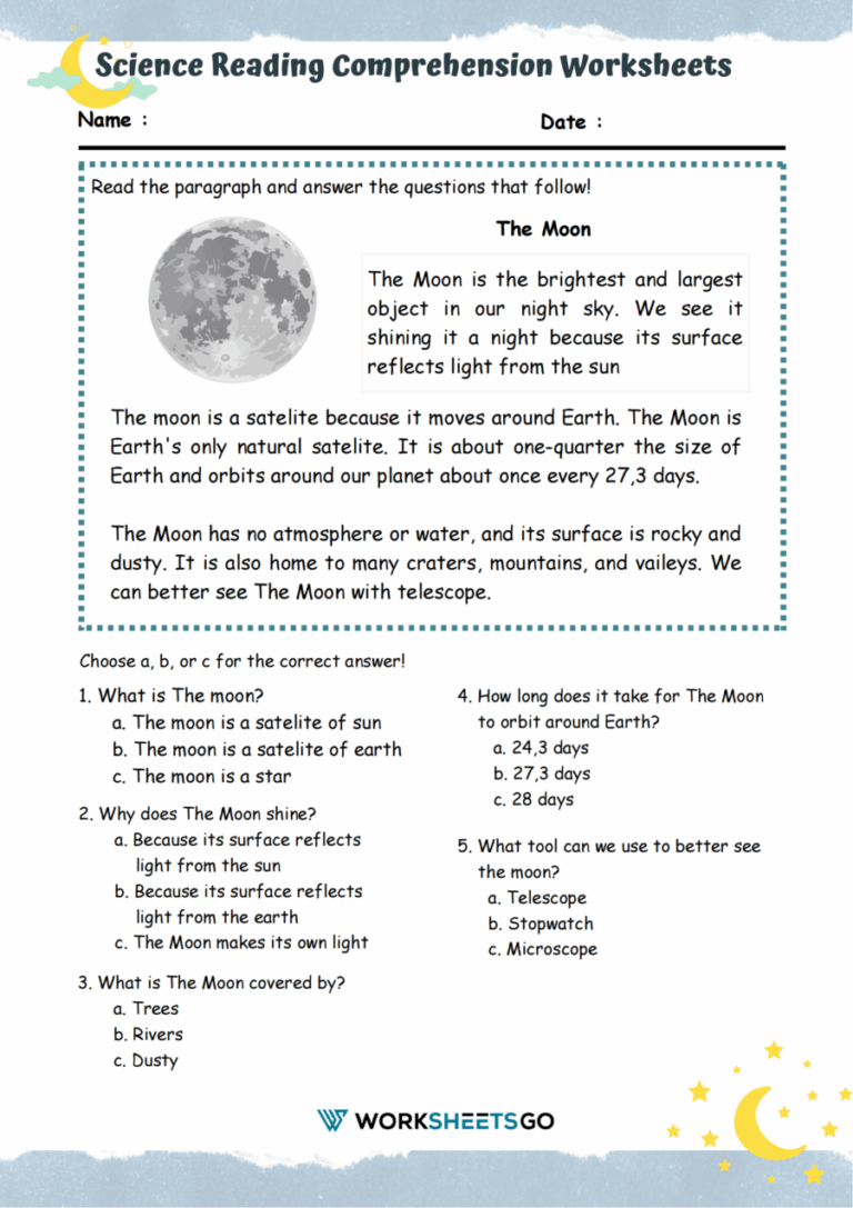 Science Reading Comprehension Worksheets WorksheetsGO