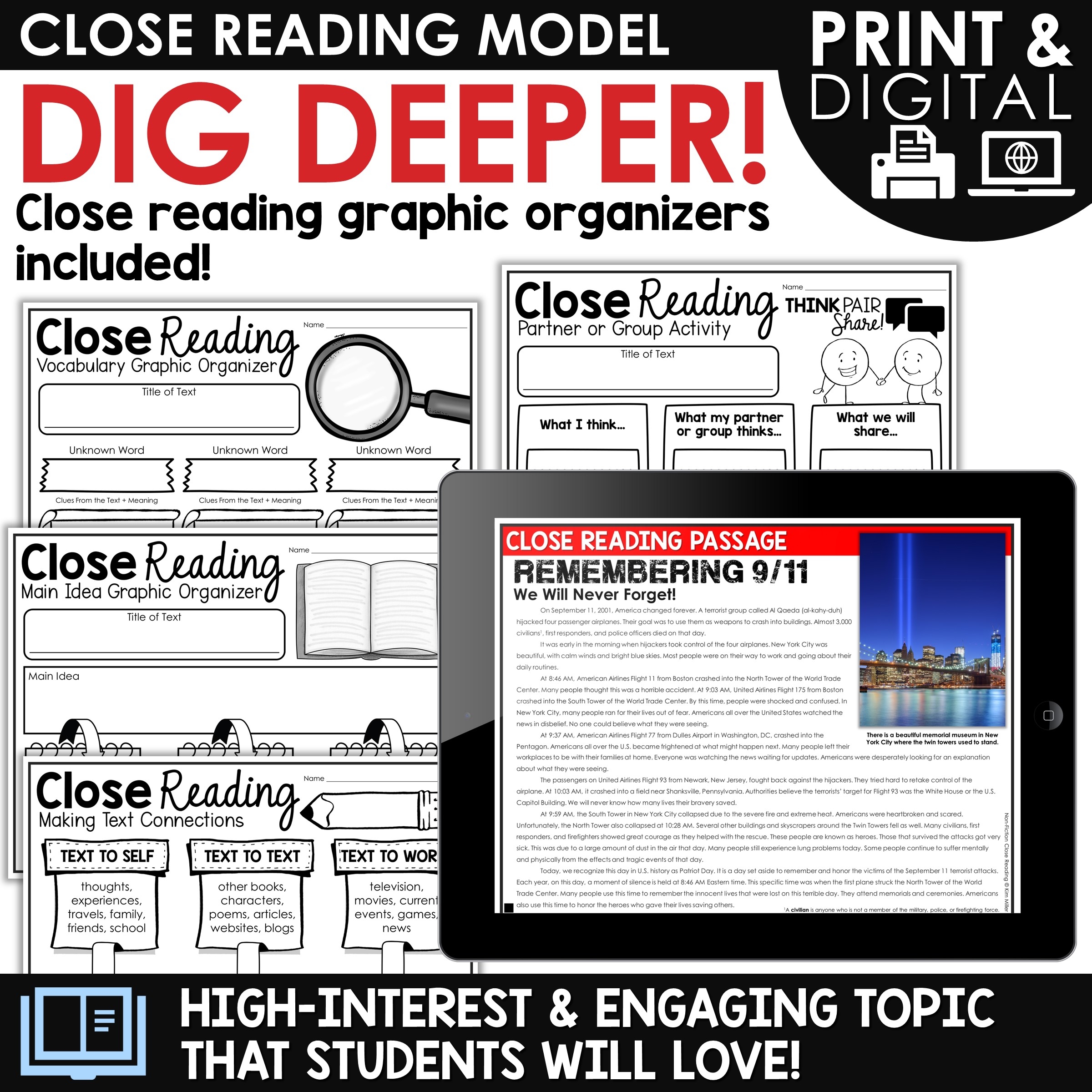 9/11 Reading Comprehension Worksheets