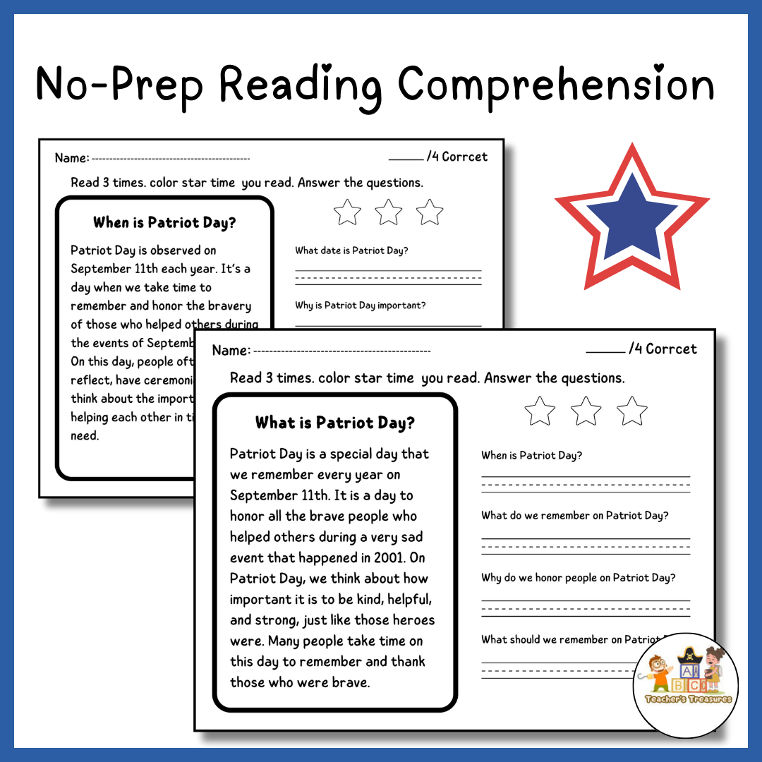 September 11th Reading Comprehension Passages And Questions K 2 9 11 Worksheets Made By Teachers